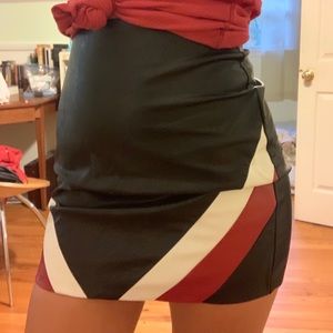 Leather mini skirt